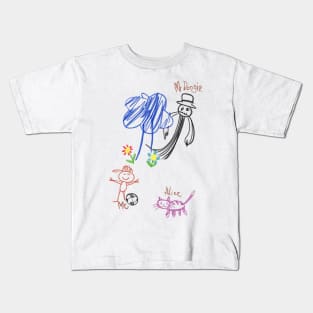 Chilling Innocence: Unsettling Artistry in Children's Creepy Drawings Kids T-Shirt